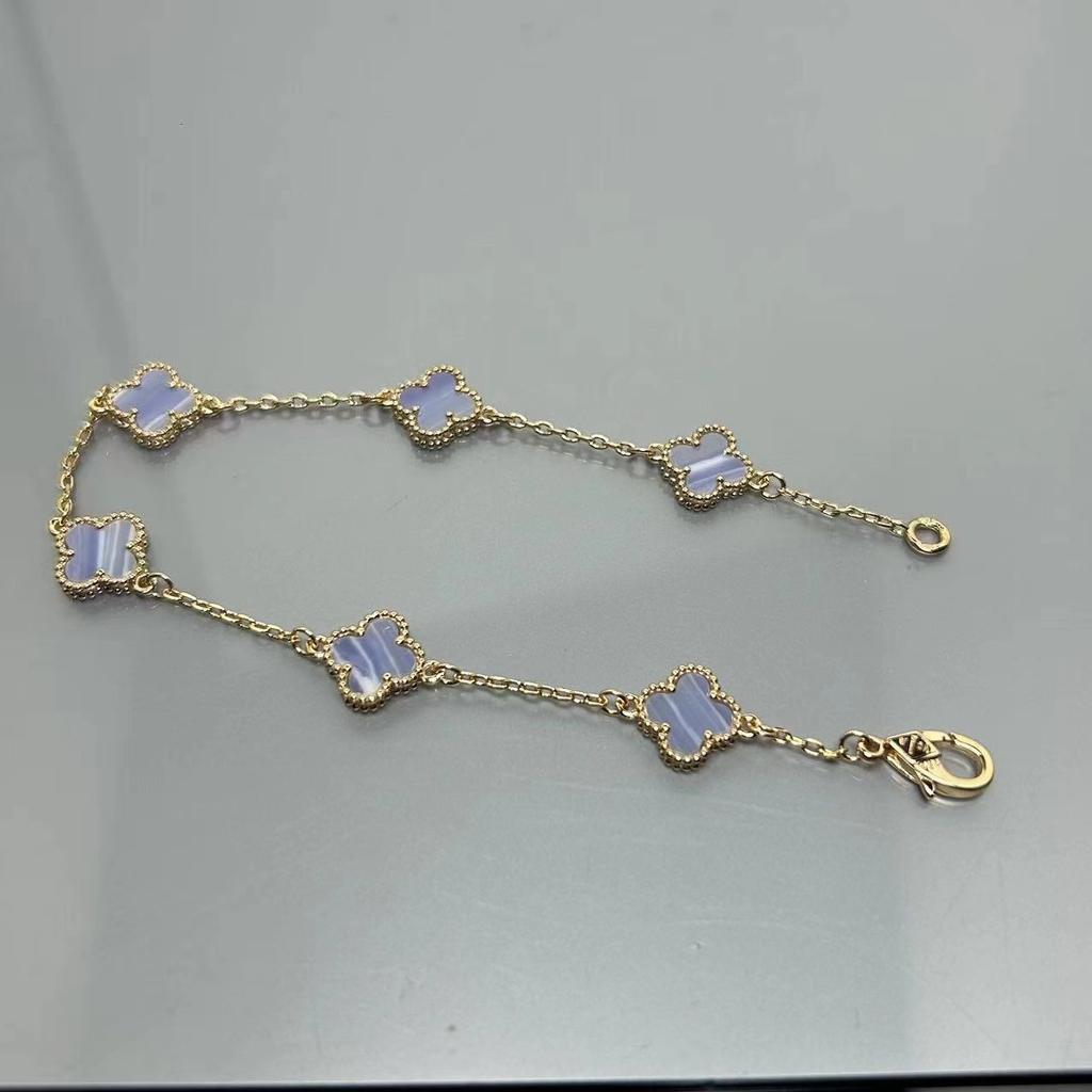 Высококачественный мини-браслет с четырёхлистным клевером из красного агата с шестью цветками, женский, знаменитость, элитный, женский браслет