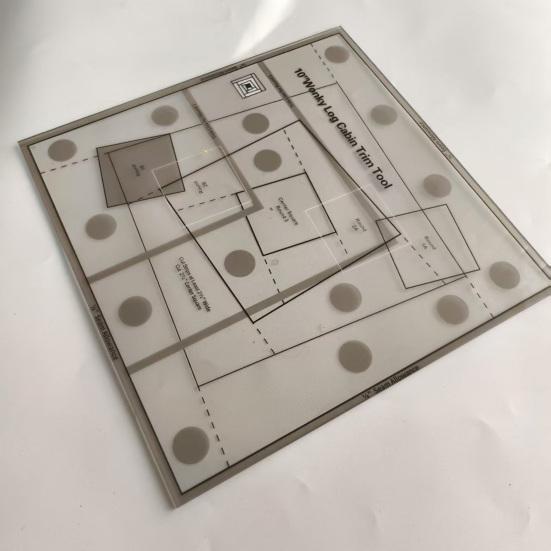 Log Cabin Trim Tool Transparent Acrylic Quilting Ruler with Grids Non Slip Sewing Ruler Patchwork Template for Quilting Sewing DIY Crafts