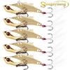 Fishing Lure Metal VIB Hard Spinner Blade Bait Treble Hooks for Bass Walleyes Trout Fishing Spoons