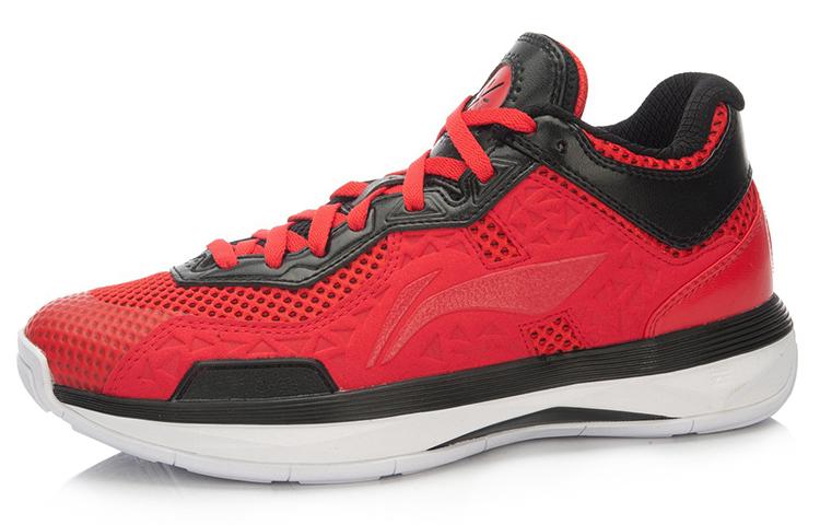 Li Ning All City 4 Mid top Basketball Shoes Unisex Red Black ABAL005-4