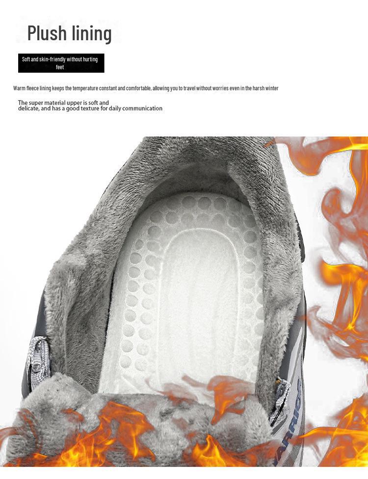 Мужские зимние кроссовки Warrior с водонепроницаемым нескользящим покрытием и подкладкой из бархата и хлопка