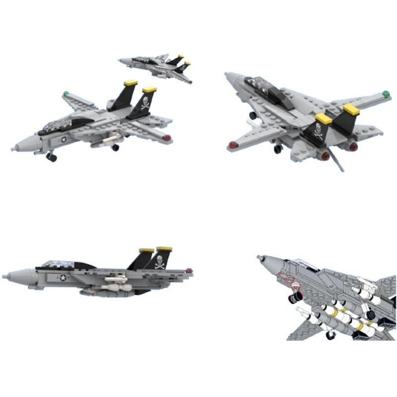 Мини-модель F-14 Tomcat с подвижными крыльями, конструктор DIY, развивающая игрушка, подарок для детей на Рождество, день рождения