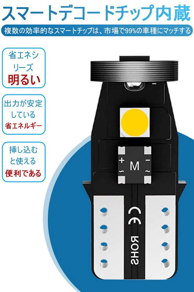 Светодиодная лампа T10 с голосовым управлением, Светодиодный канселлер T10, Светодиодная лампа T10 с белым взрывом, Встроенный канселлер, CANBUS