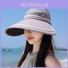 Summer Korean Style Wide Brim Sun Hat With Breathable Polyester For Outdoor Travel And Sun Protection