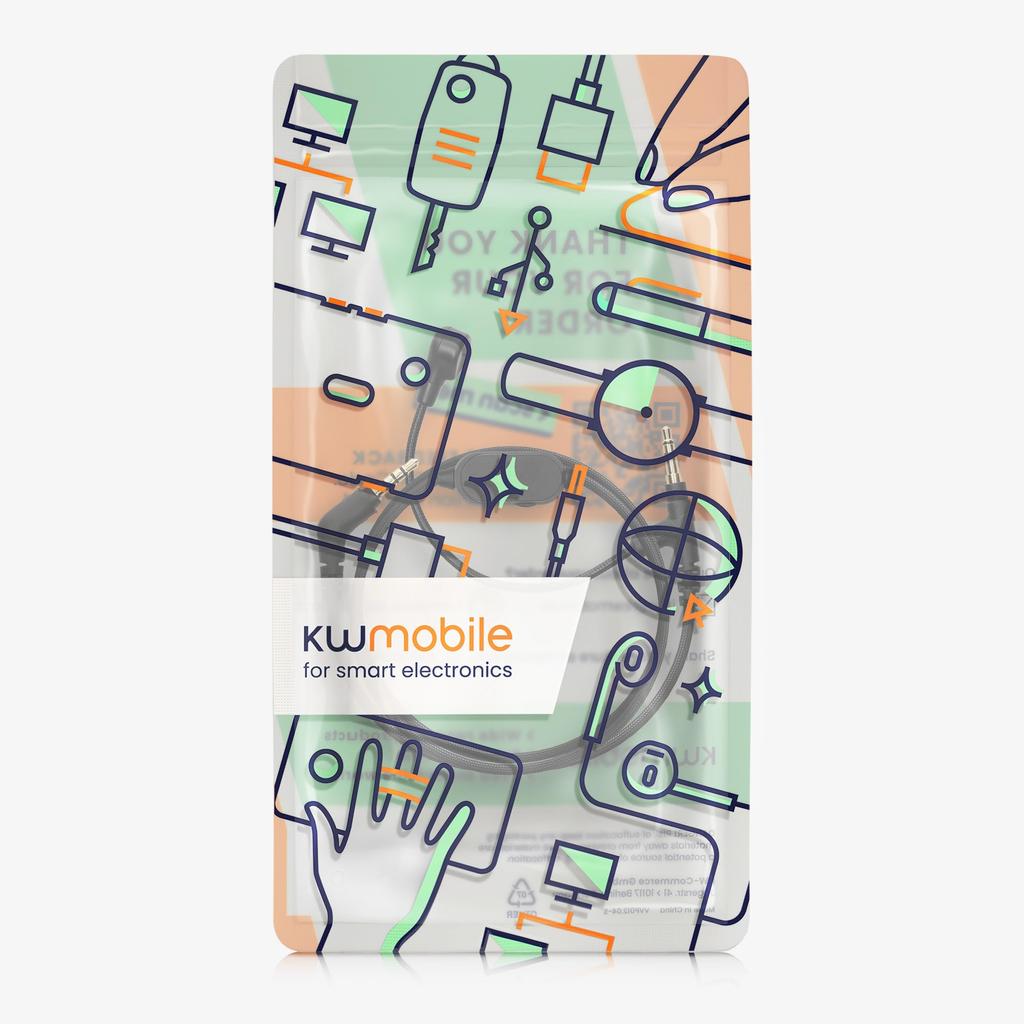 Kwmobile Sony Compatible Earphone Cable Replacement Cable 200cm Microphone Volume Adjustment Jack WH-1000XM5 / WH-1000XM4 / MDR-100ABN / V-MODA - -