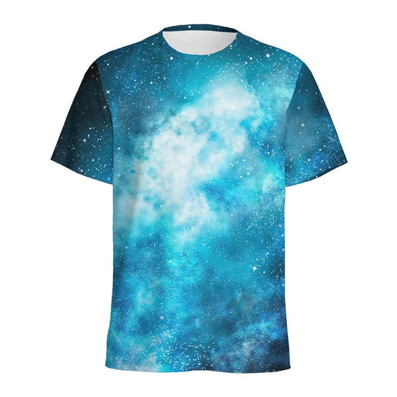 Футболка с красочным рисунком галактики и космоса для мужчин, с круглым вырезом и коротким рукавом, с принтом вселенной и звездного неба, футболки, топы, женская свободная футболка