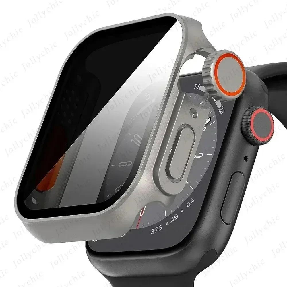 Чехол для часов Watch Series 9/8/7/6/5/4 SE 44 45 41 40 мм с закаленным стеклом Ultra Privacy