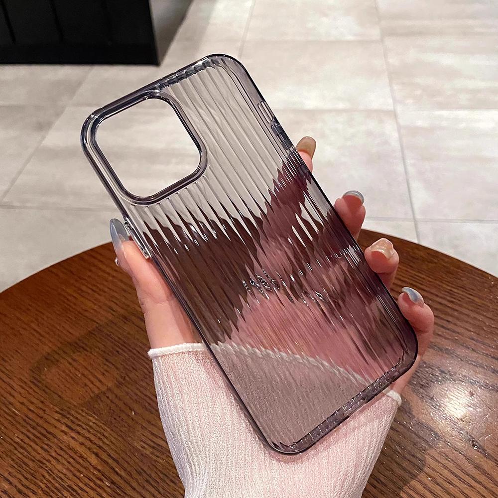 Роскошный силиконовый мягкий чехол с гофрированным узором для iPhone 16 15 14 13 12 11 Pro Max, матовый прозрачный, ультратонкий, противоскользящий