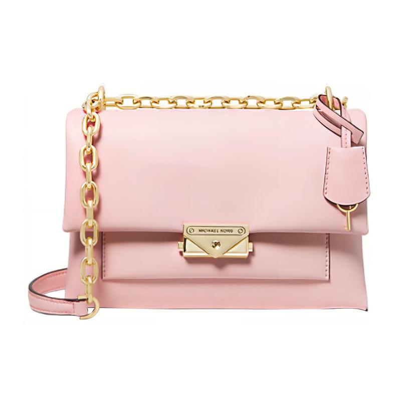 Michael Kors Cece классическая однотонная ретро цепочка золотая пряжка откидной клапан полиэстер через плечо на плечо средний размер женская вишнево-розовый