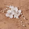 Crystal Pearl Flower Bridal Headwear Handmade Wedding Hairpin Bride Headdress  Hair Jewelry