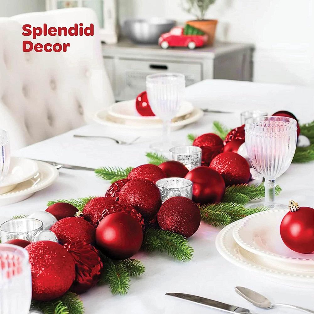 24 шт. Красные шары Орнамент Украшение для рождественской елки Подвесной глобус Декор 6 см Новые