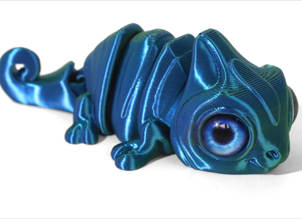 3D Printing Mini Chameleon Figures Multi-joint Movable Simulation Eyes for Home Accessories Kids Toy Gift Living Room Decoration