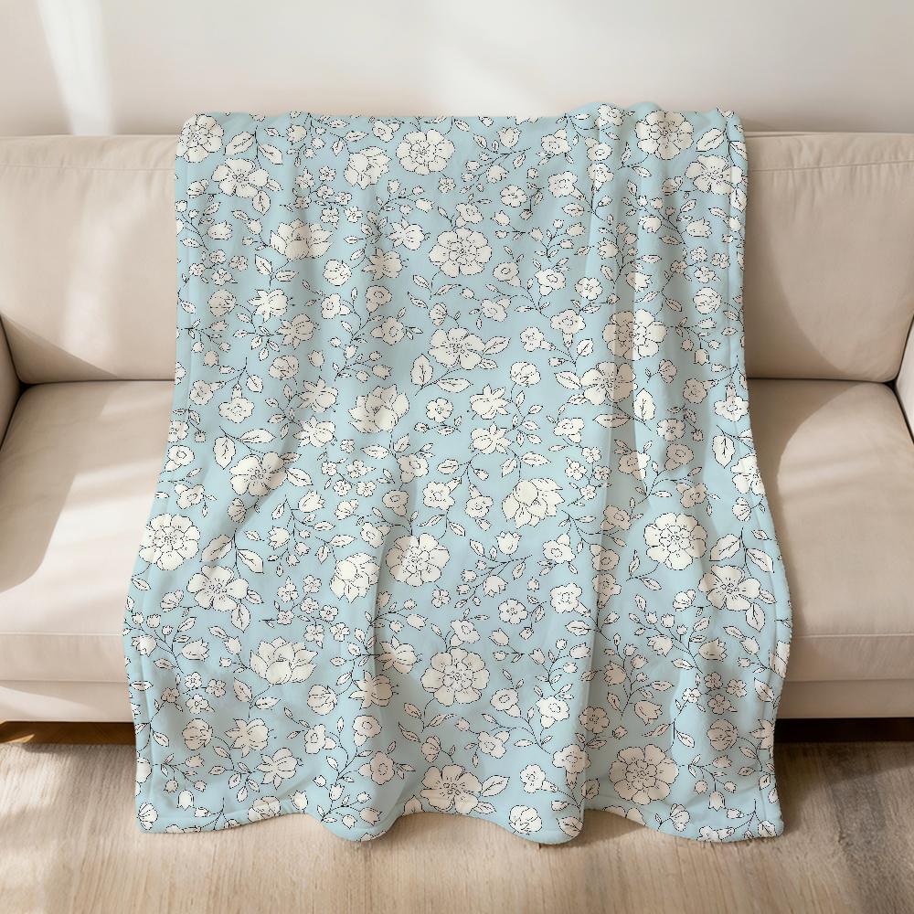 Yellow Floral Cute Fashion Pattern Flannel Soft Warm Plush Blanket For Sofa Living Room Pet Hogar Bedroom Gift Home Car Portable