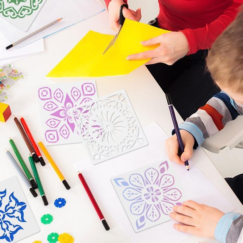 16 шт./набор мандала-трафаретов, 15 см трафареты для точечной росписи мандалы для DIY домашнего декора, рисования, скрапбукинга, тиснения альбома, шаблон