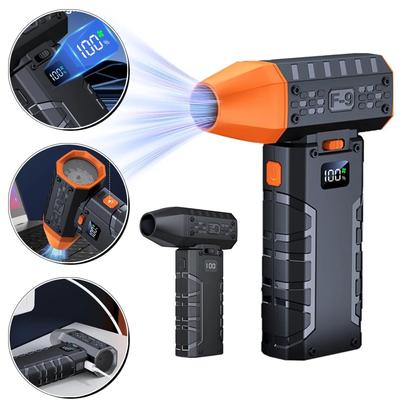 Мини Турбовентилятор 160000 об/мин Цифровой дисплей Турбовентилятор USB Перезаряжаемый Бесщеточный двигатель Фен Мощный воздуходув с высокоскоростным канальным вентилятором