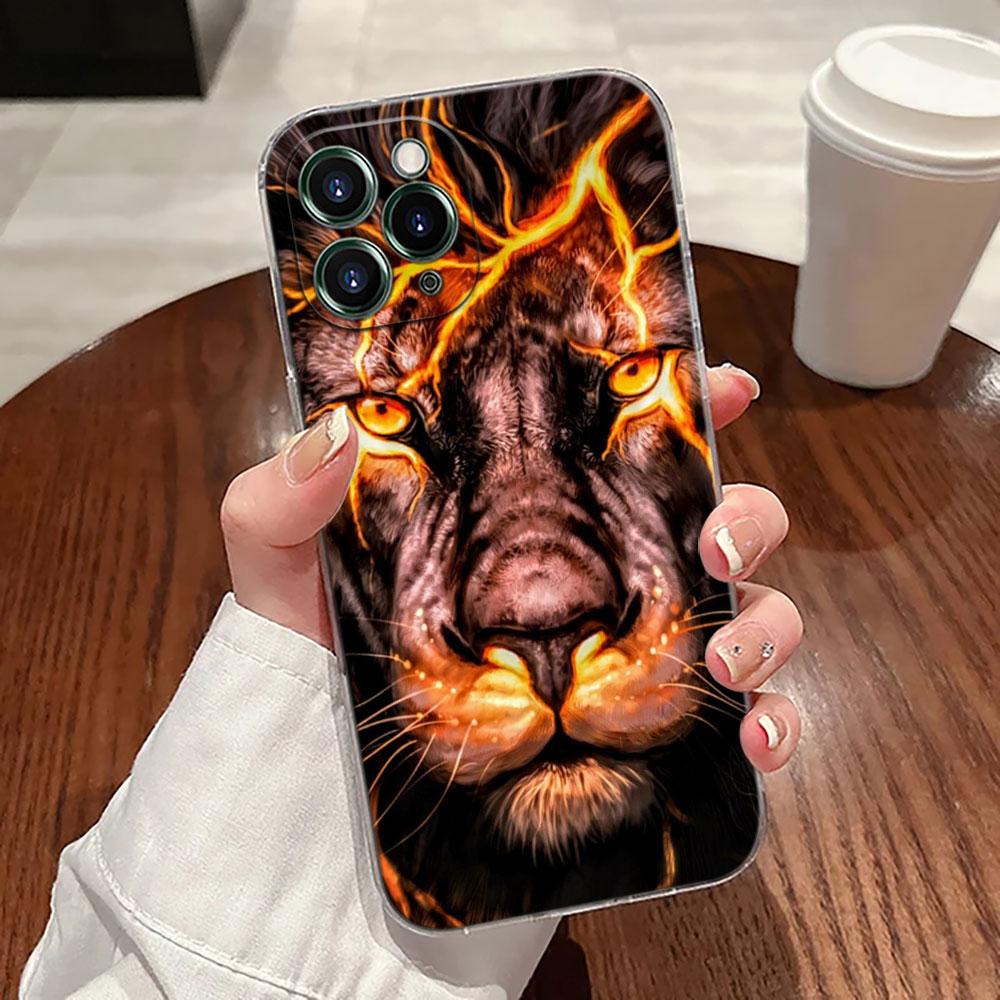The Wolf Lion Cat Transparent Case For Apple iPhone 17 16 15 14 13 12 11 Pro Max Plus 16E 17Air 17Pro Phone Cover Silicone Funda