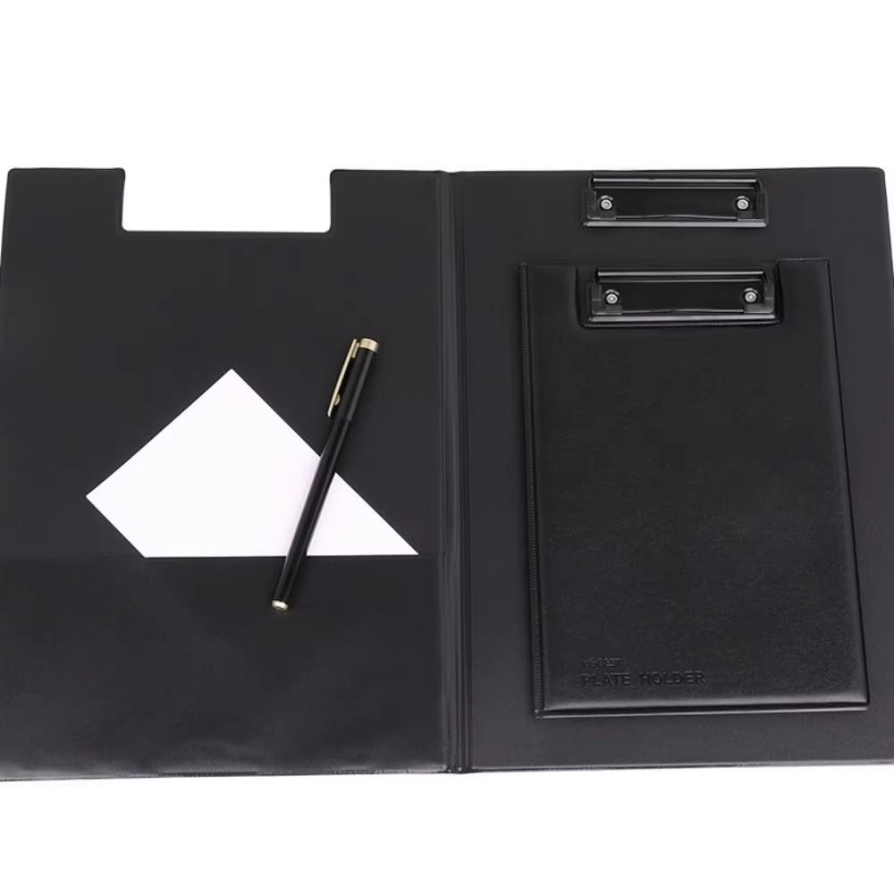 1Pcs PU Leather Conference File Folder Black Writing Pad New A4 A5 Clipboard Office Supply