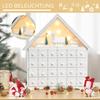 Advent calendar Christmas decoration Christmas decor, 24 drawers, LED lights, 39 cm x 9 cm x 42 cm, white + green