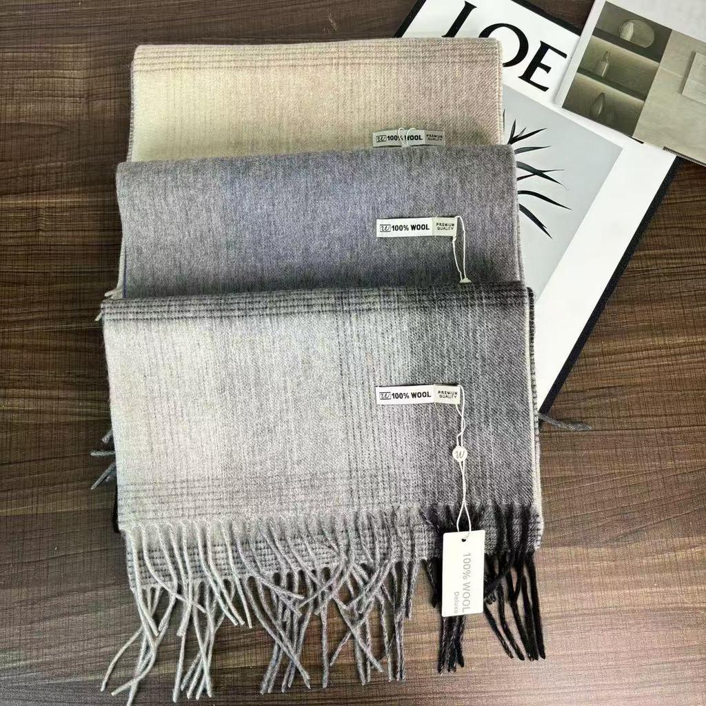 Женский зимний шарф из 100% чистой шерсти - Клетчатый, Легкий, Теплый, Универсальная шаль и Подарок на день рождения