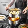 Meichu 304 Stainless Steel 3-Layer Steamer Pot, 26CM with Glass Lid