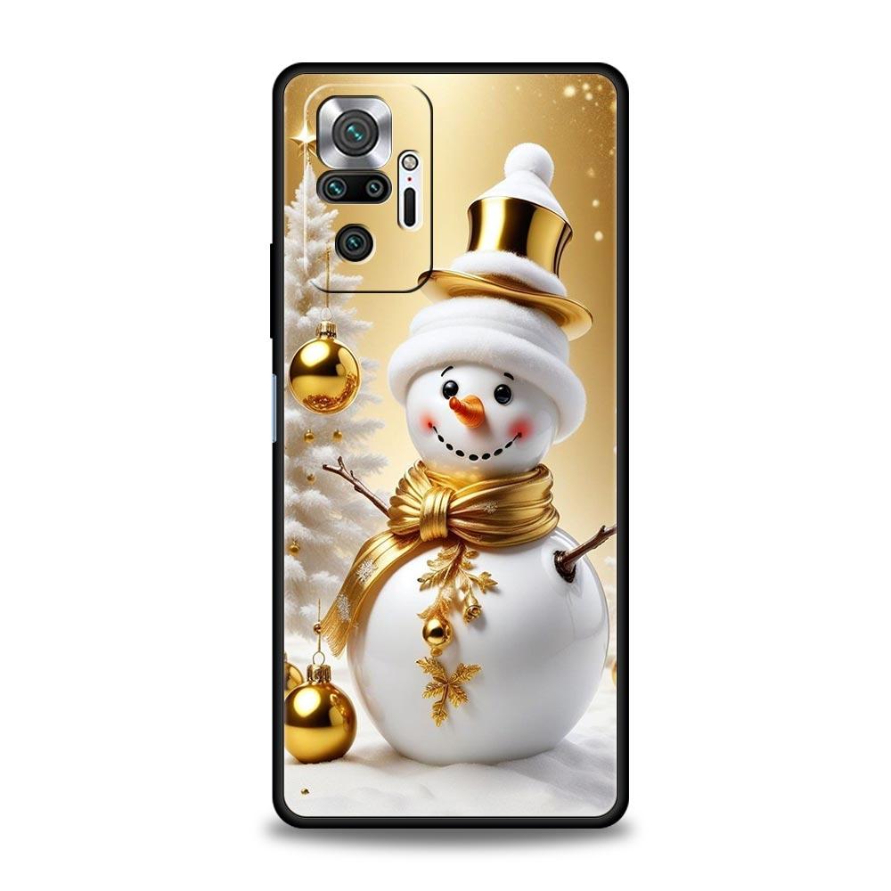 Чехол для телефона Рождественский снеговик для Redmi 14C 10C Note 15 14 13 12 10 11 K40 Pro Plus 5G Ударопрочный Мягкий ТПУ Корпус Funda Сумка