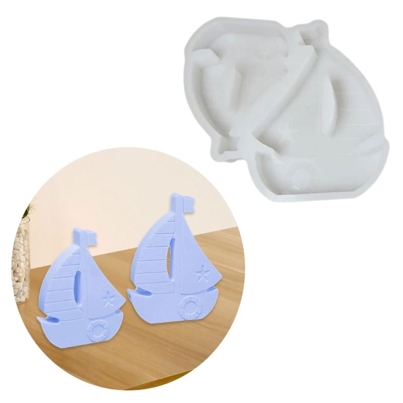 Sailing Ship Silicone Candle Molds for Candle Soap Gypsum Decoration Temperature Resistant Epoxy Resin Molds for Craft