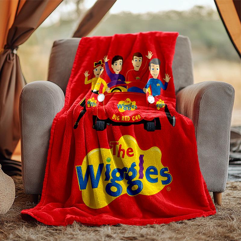 Wiggles Flannel Blanket Soft Warm All-Season Throw, Design for Camping, Car Travel, Hiking Sofa, Bed, Office Perfect Gift for Parties