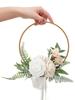 1Pc Metal Wreath Bridesmaid Handheld Wreath Artificial Garland Silk Flower Fake Flower Indoor Outdoor Decoration for Wedding Engagement Ceremony