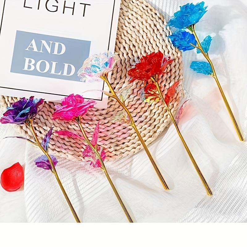 ETERNAL ROSE - 24K Gold Plated Plastic Stem Flower for Home Decoration for Valentine's Day, Mother's Day, Birthdays, Weddings - Multi-purpose