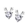 S925 Silver-plated Stud Deer All the Way with Your Stud Female Simple Small Cute Fashion Zircon Elk Earrings New Trend Everything