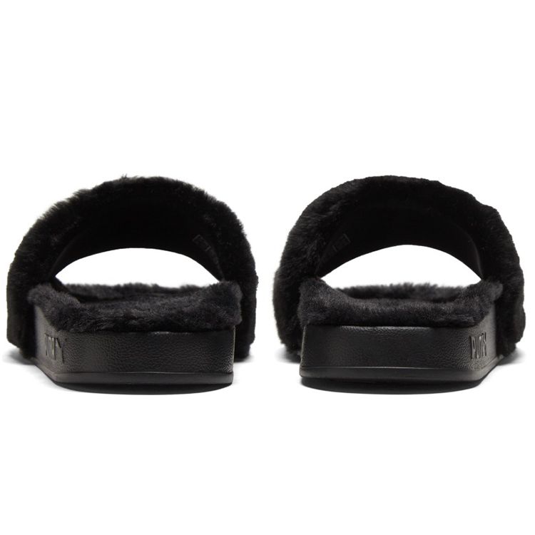 Puma Leadcat 2.0 Fuzz Slide Black White Women Sneakers 387313-01