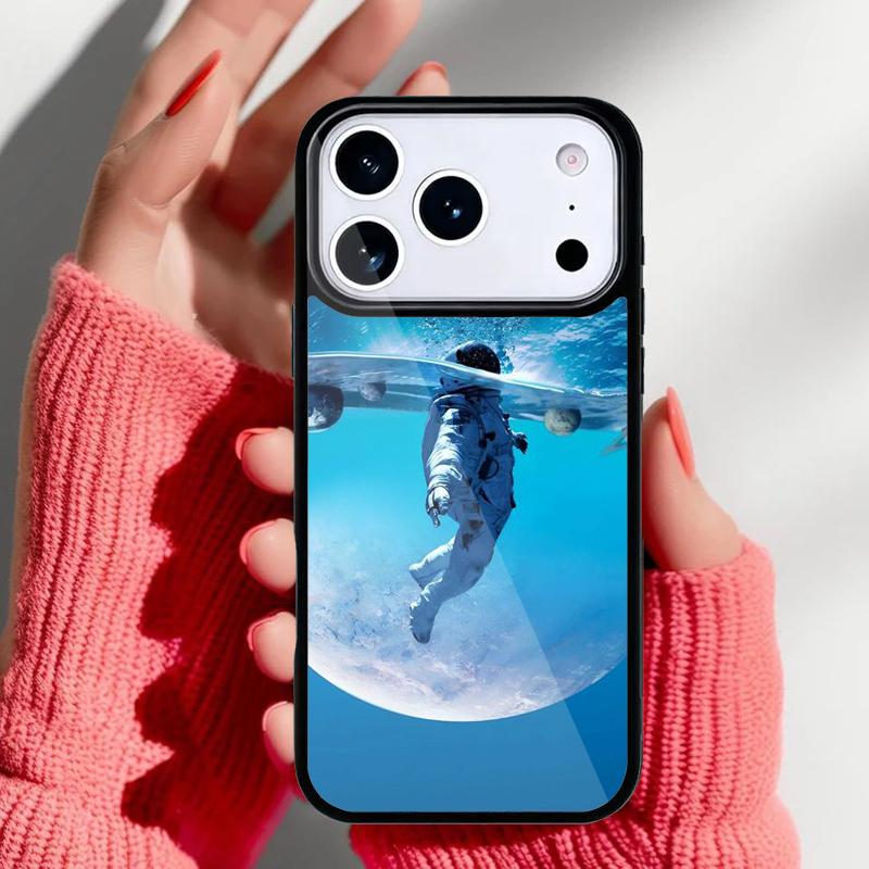 Креативный чехол для телефона Астронавт для iPhone 17 16 15 14 13 Pro Max Задняя крышка для 12 11 Pro Coque