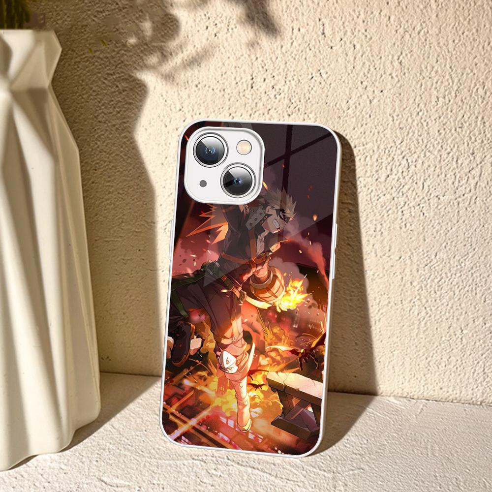 Мультяшный чехол для телефона B-Bakugo K-Katsuki для iPhone 14 13 12 Mini 11 Pro XS Max X XR 14 Plus Закаленное стекло