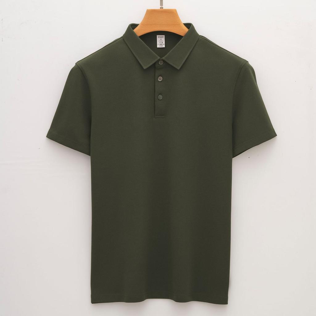 Рубашка поло с воротником из хлопка, мужская футболка с короткими рукавами, деловая длинная бархатная рубашка поло с воротником без отметин