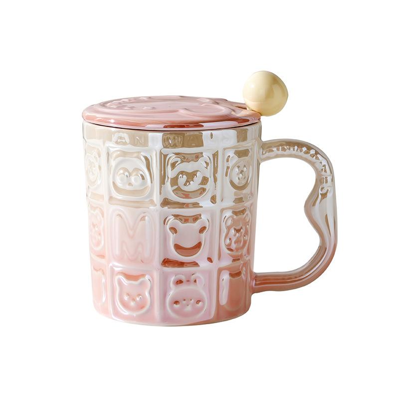 Ветряная керамическая чашка с крышкой Высокая ценность Дом Офис Пара Чашка для воды Подарочная коробка Подарок Высокий смысл