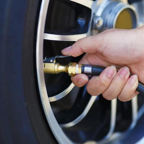 2 шт. Латунные насадки для накачки шин с фиксатором, Пневматический зажим с силиконовым уплотнением, Быстроразъемный зажим для вентиля шины, для автомобильного насоса, Портативный, Противоутечка, Адаптер