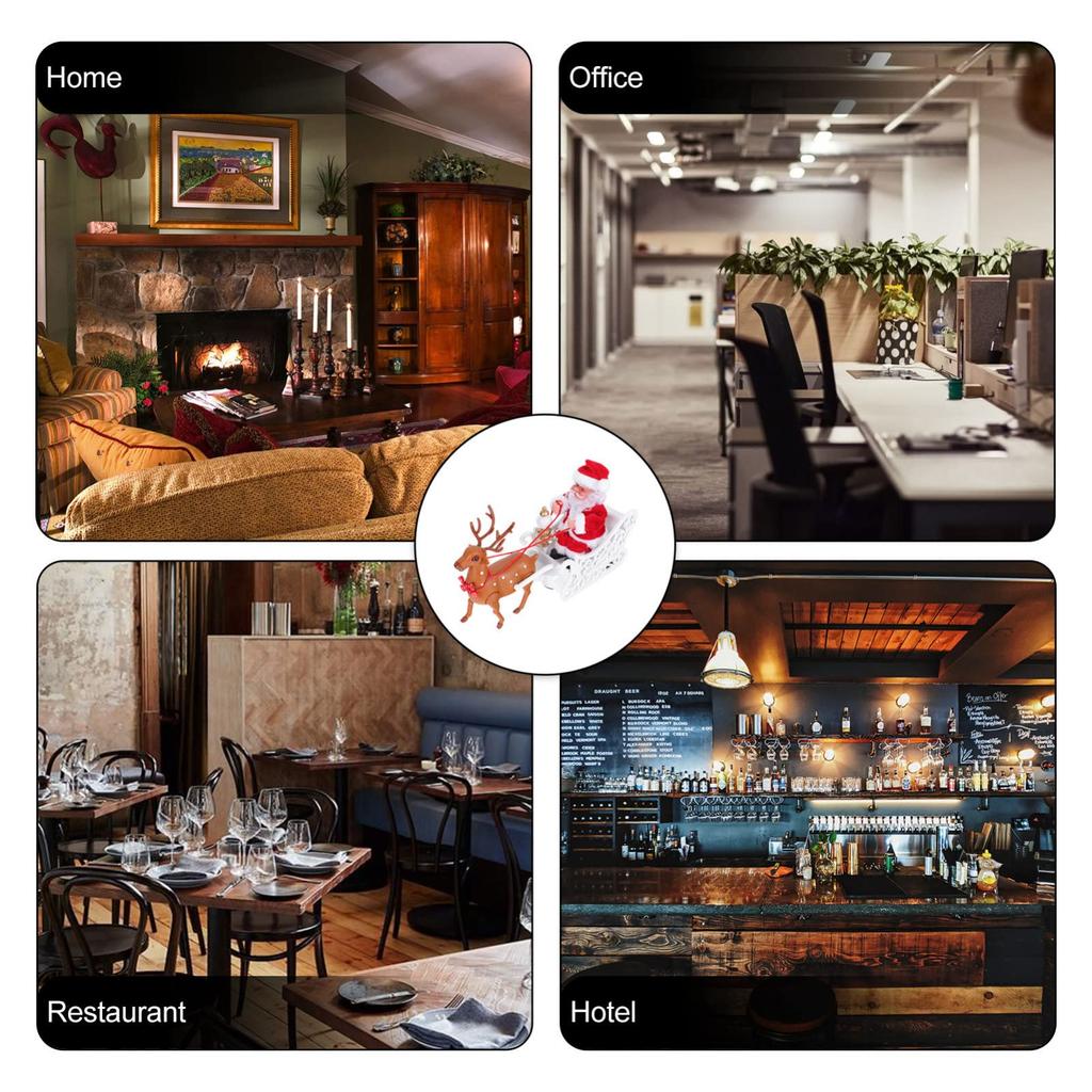 NUOLUX Reindeer Sleigh Christmas Santa Claus Santa Reindeer Christmas Home Decor Santa Electric Santa Doll Gift Sleigh