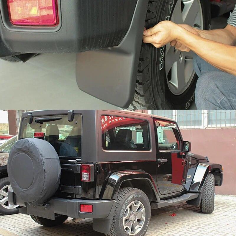 Mud Flaps For Jeep Wrangler Sahara JK 2004-2017 Mudguards Fender Mud Flap Splash Guard Fenders Car Accessories Front Rear 4 PCS
