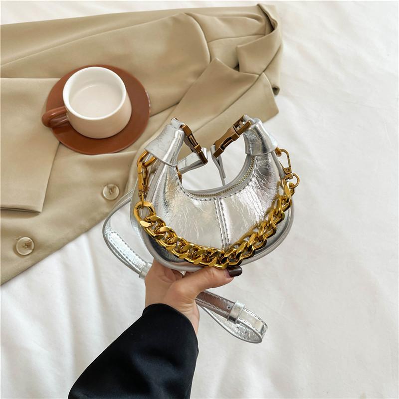 Новая мини-сумка в форме полумесяца на осень и зиму, ретро-масляный шарм!