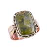 Натуральный драгоценный камень унакит двухцветное ювелирное кольцо из стерлингового серебра 925 пробы размер 9,5 e7o65