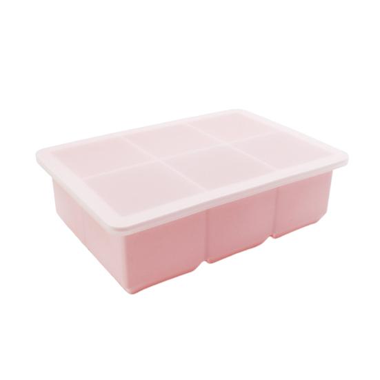 Форма для льда для морозилки 6 глубоких ячеек Толстая герметичная с прозрачной крышкой Пищевая многоразовая Антипригарная Легкое извлечение Расширенное дно Лед