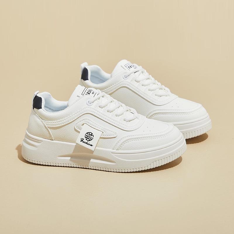 Осень 2024 Белые корейские кроссовки на платформе для женщин - Модель GH-019