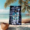 proof beach towel with Marseille pattern - soft,absorbent,quick-drying,machine washable - perfect for swimming,camping,bathing
