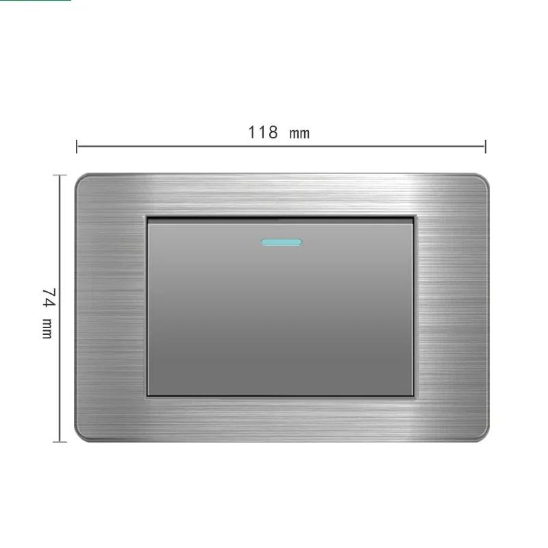 Американский стандарт настенный выключатель света розетка универсальная вилка с usb американская нержавеющая сталь 2-канальная панель розеток 118*74 м компьютер