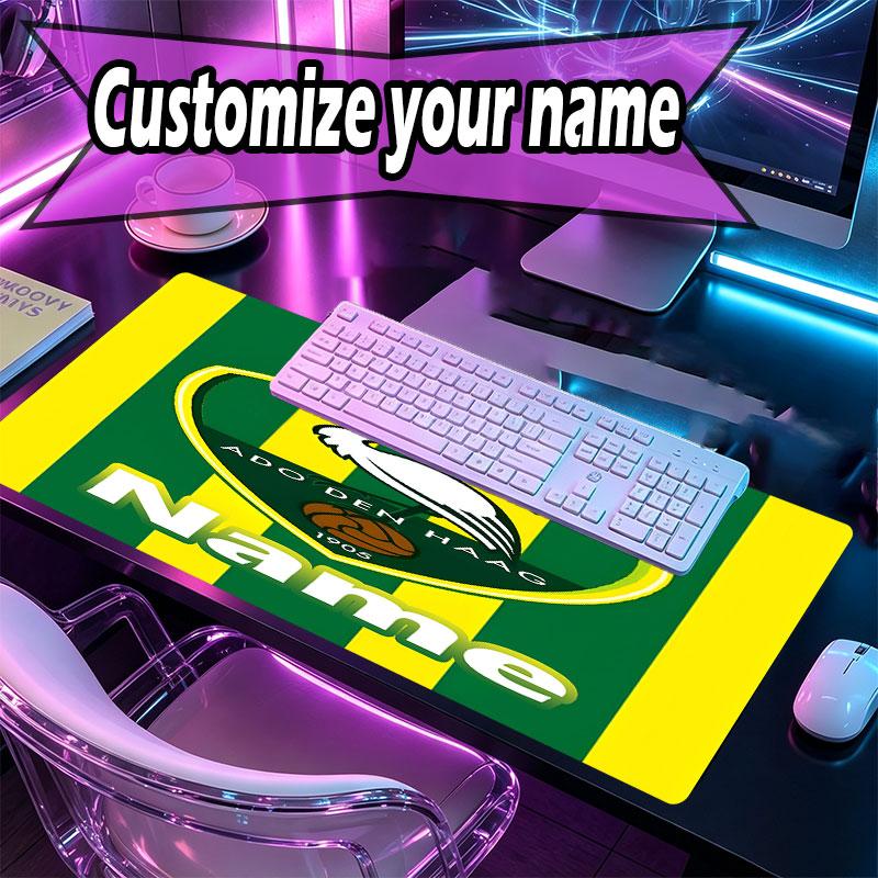 Custom Name Personalized ADO Den Haag Pattern Mousepad, Laptop PC Desk Mat, Decorative Desk Mat for Home Keyboard Pad Gift