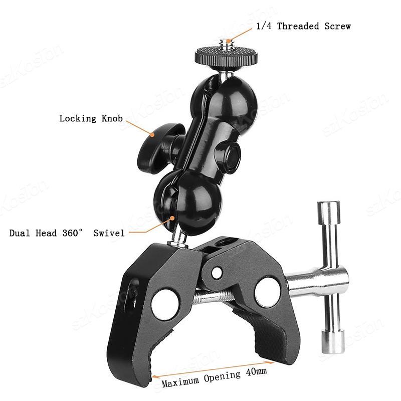 Мотоциклетный крабовый зажим, крепление на руль, держатель для GoPro 13 12 11 10 9 Insta 360 X4 X5 DJI Pocket 3, алюминиевый держатель, кронштейн