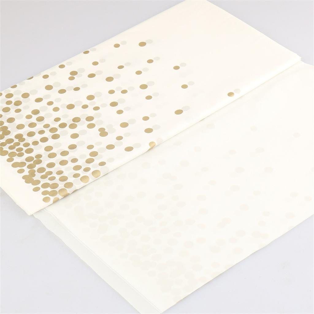 Plastic Disposable Tablecloth Rectangle Party Table Cover Gold Dot Waterproof Table Cloth for Wedding Birthday Party Decor