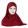 Muslim Women Long Scarf Pull On Ready Wear Instant Hijab Chemo Cap One Piece Amira Head Wrap Turban Femme Shawl Bandanas Scarves