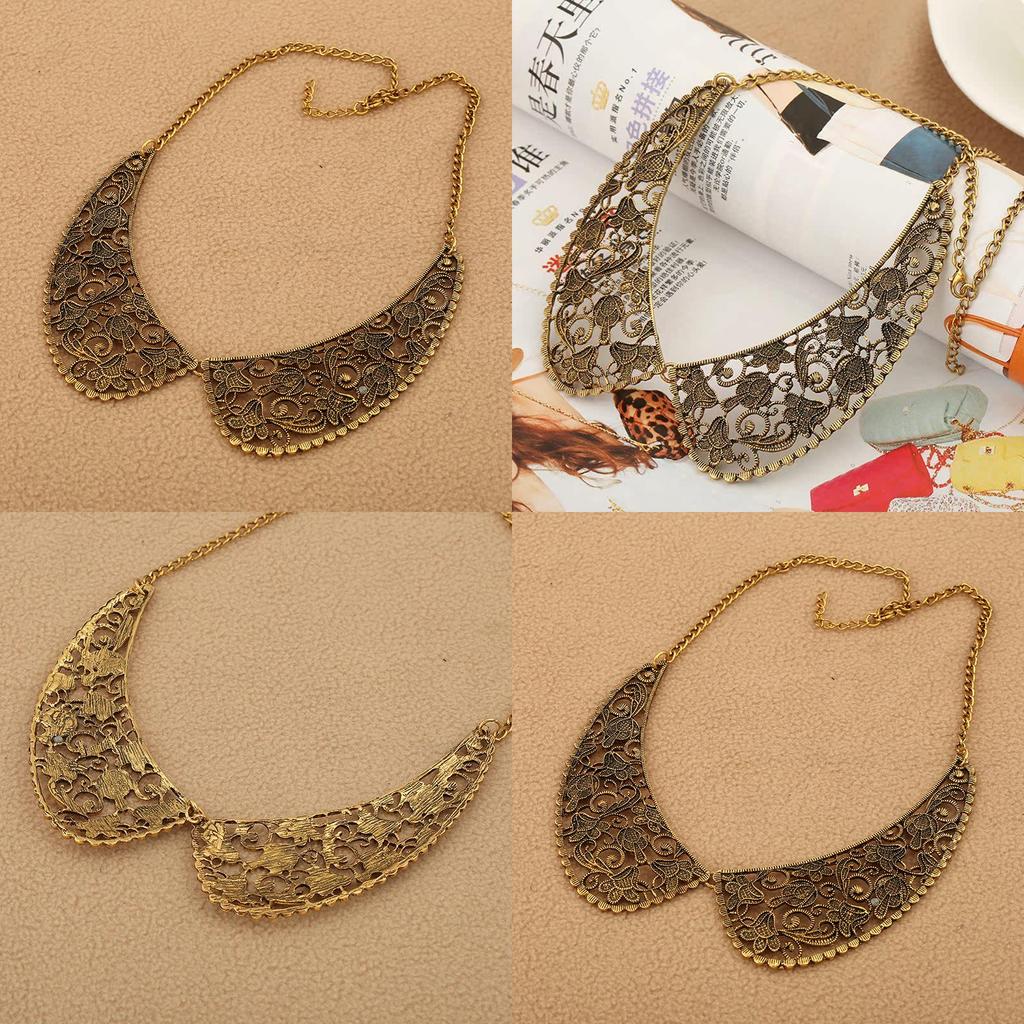 Alloy Pendant Necklace With Carved Hollow Design For Casual Chic Outfits