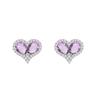 S925 Sterling Silver Heart Shaped Natural Crystal Peridot Jewelry Set Clavicle Chain Stud Earrings Light Luxury Temperament Gift for Women